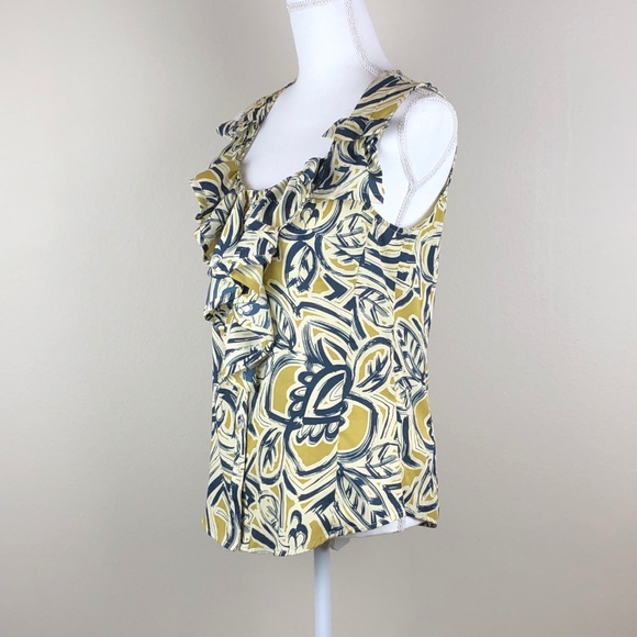 BANANA REPUBLIC | Graphic Print Ruffle Sleeveless - Picture 2 of 7